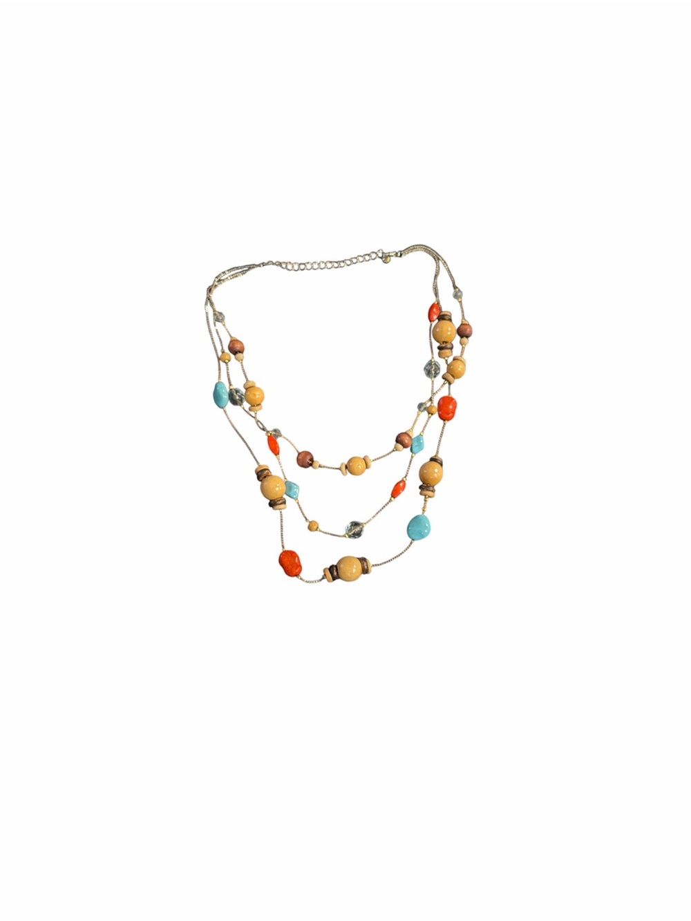 Multicolor Bead Layered Necklace - Ajustable
